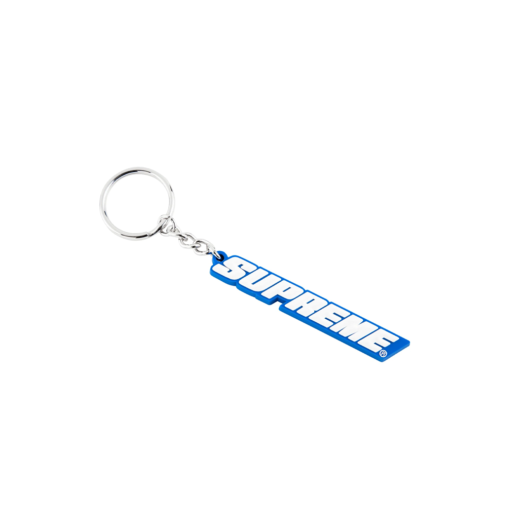 SUPREME BEVEL LOGO KEYCHAIN SS18 BLUE