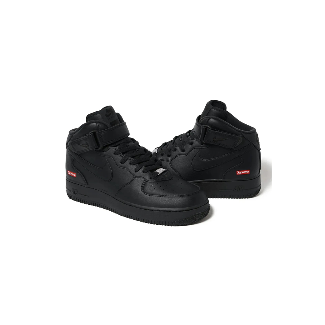 SUPREME NIKE AIR FORCE 1 MID BLACK