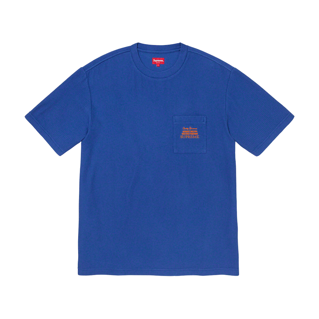 SUPREME WAFFLE POCKET FW19 T-SHIRT BLUE
