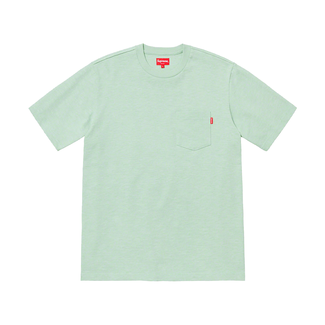 SUPREME POCKET LOGO T-SHIRT LIGHT GREEN