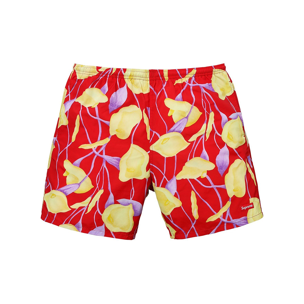 SUPREME NYLON WATER SHORTS RED FLORAL