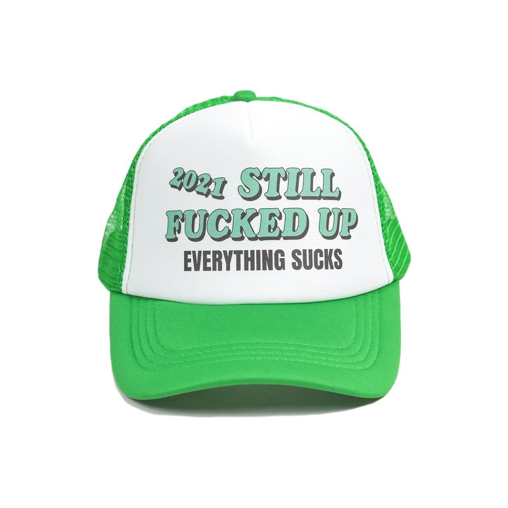 SURREAL SHIT EVERYTHING SUCK TRUCKER CAP GREEN