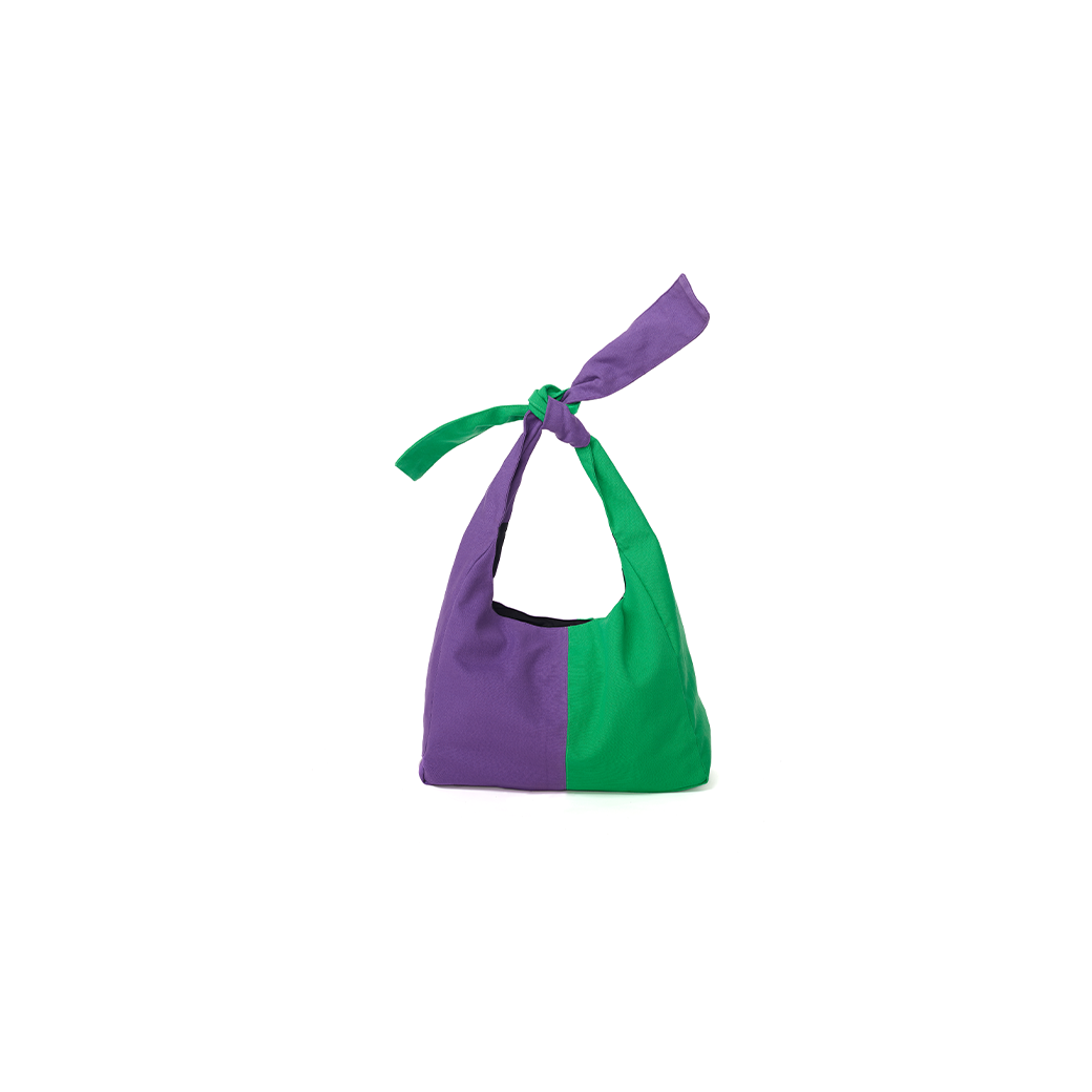 THAYTHEM DUOTIE TOTE BAG FOREST VIOLET AND KELLY GREEN