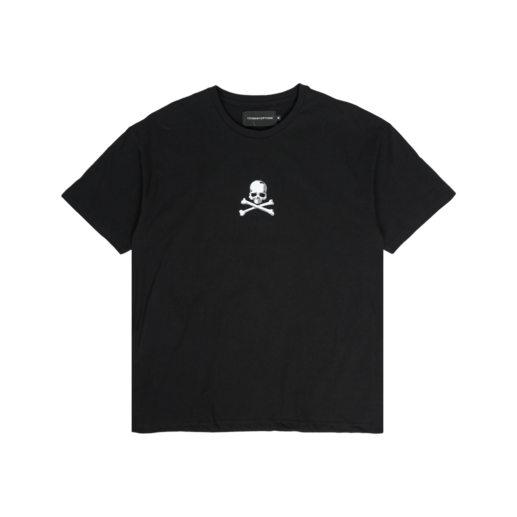 TOOMANY OPTIONS SKULL T-SHIRT BLACK