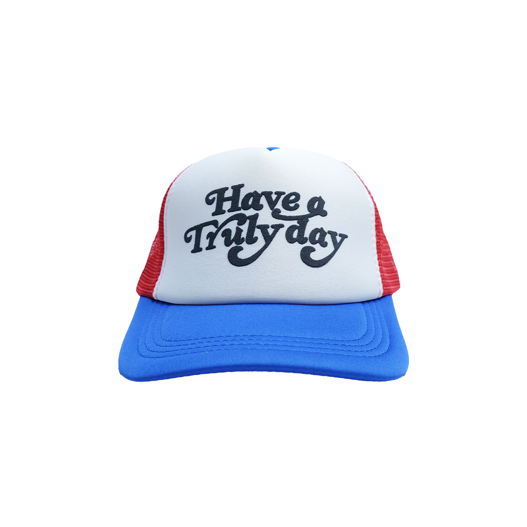 TRULY HAVE A TRULY DAY TRUCKER CAP RED/BLUE