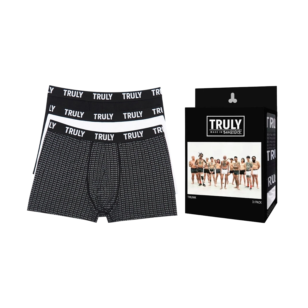 TRULY BOXER MONOGRAM/WHITE/BLACK