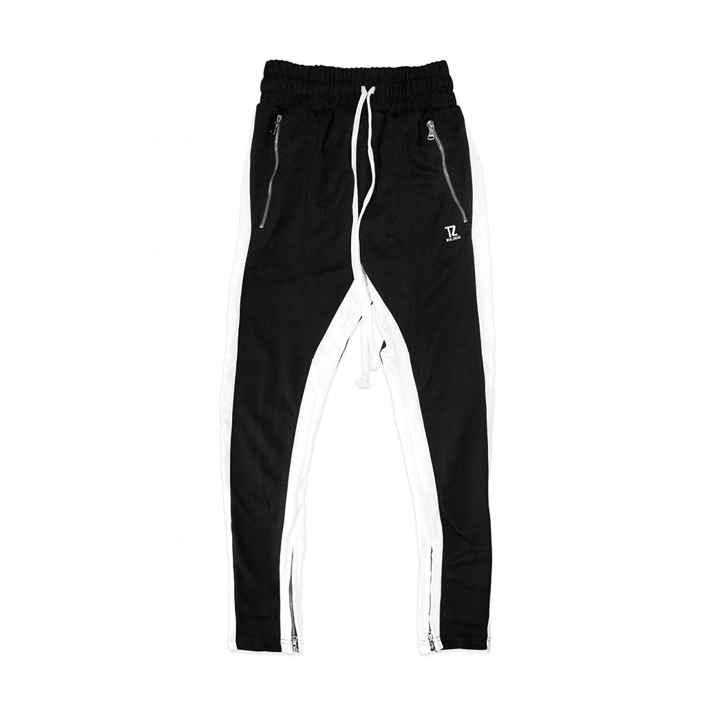 TZ WORLDWIDE TRACK PANTS BLACK/WHITE