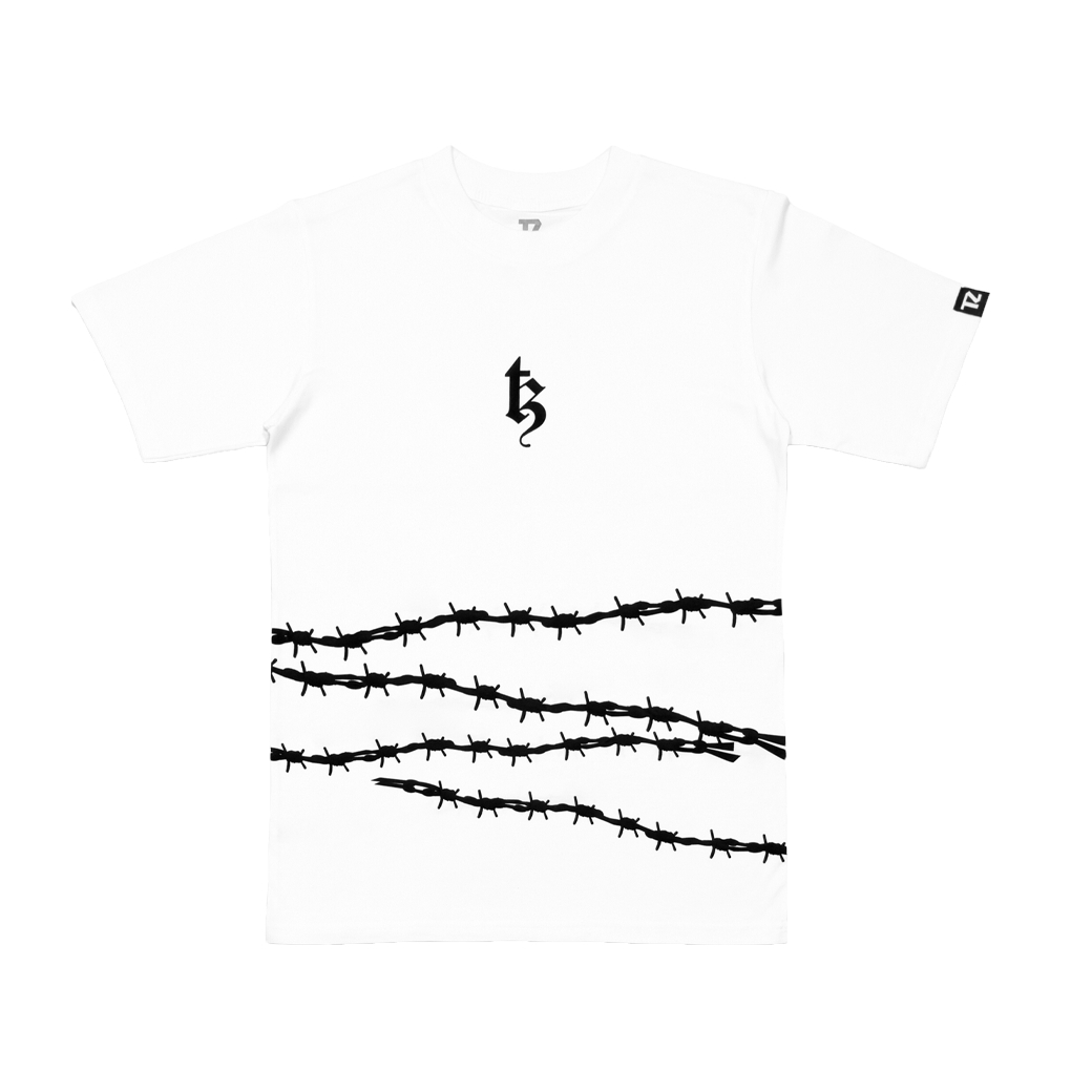 TZ WORLDWIDE BARBED WIRE T-SHIRT WHITE