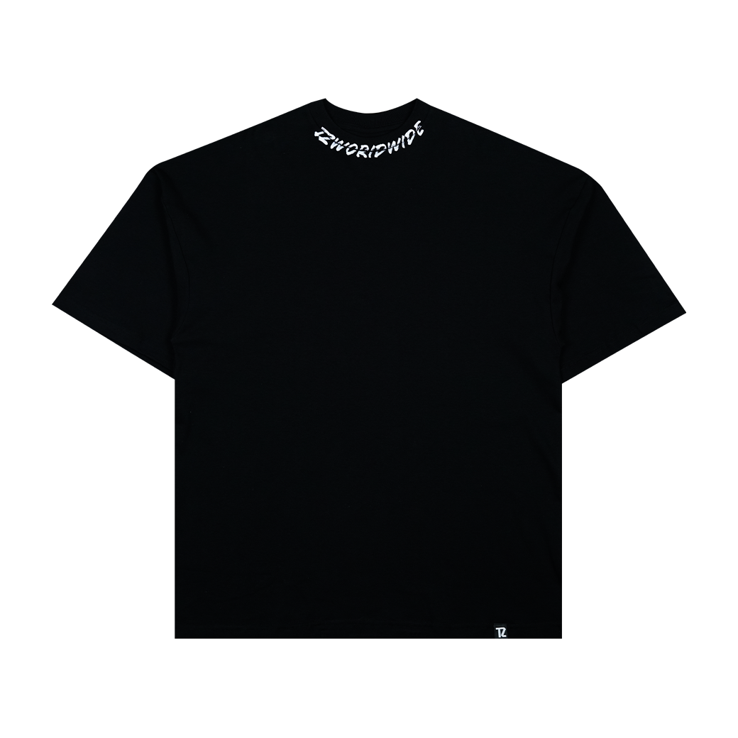 TZ WORLDWIDE NECKLINE SIGNATURE OVS T-SHIRT BLACK