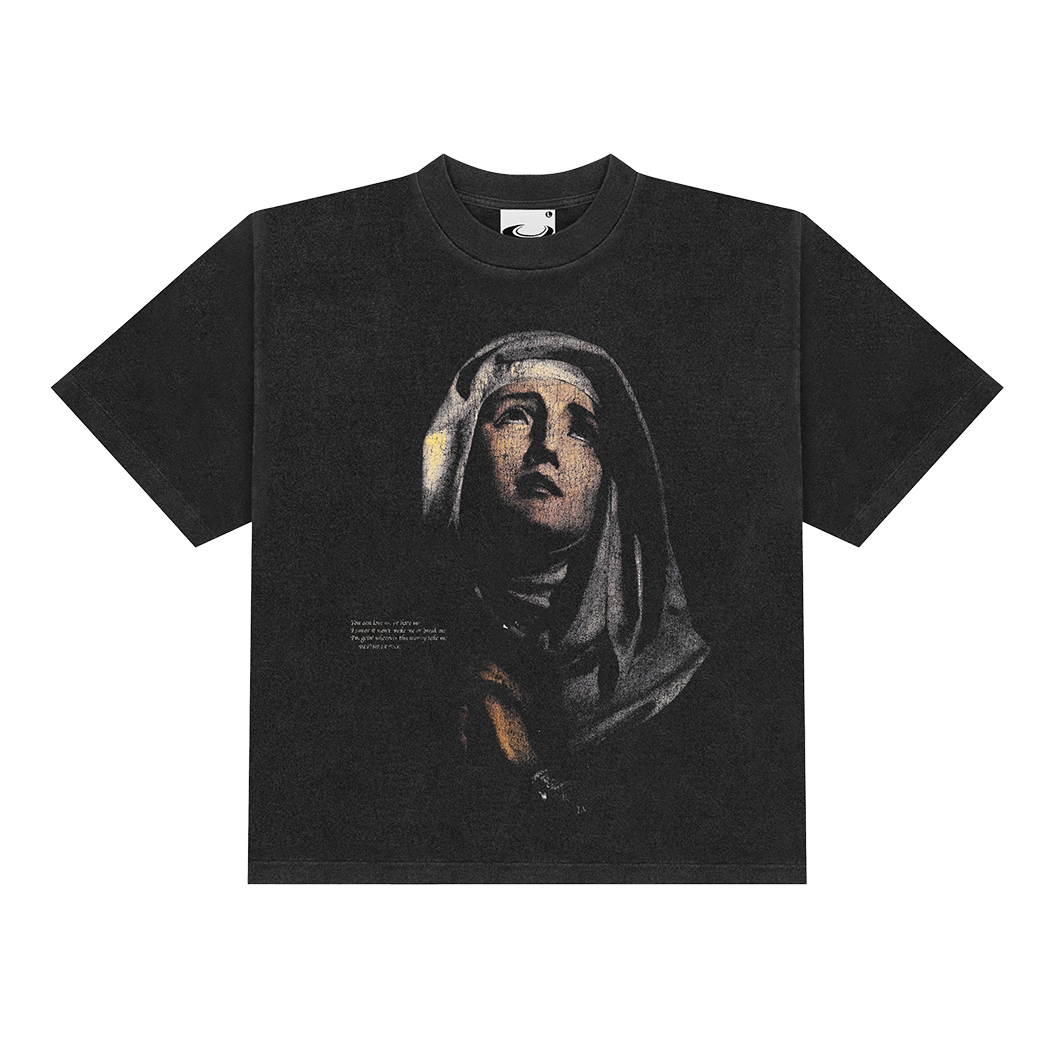 ULTIMATE.BKK FAITH HOLY  BIBLE BOXY T-SHIRT FADE BLACK