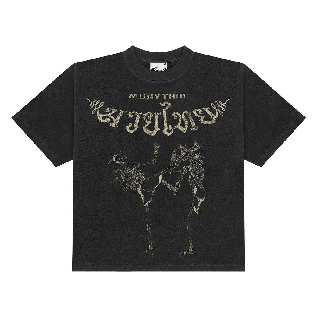 ULTIMATE.BKK MUAY THAI BOXY T-SHIRT FADE BLACK