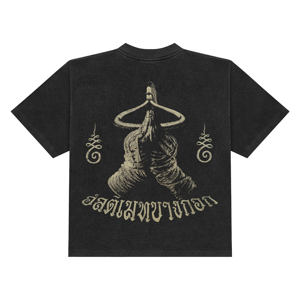 ULTIMATE.BKK MUAY THAI BOXY T-SHIRT FADE BLACK