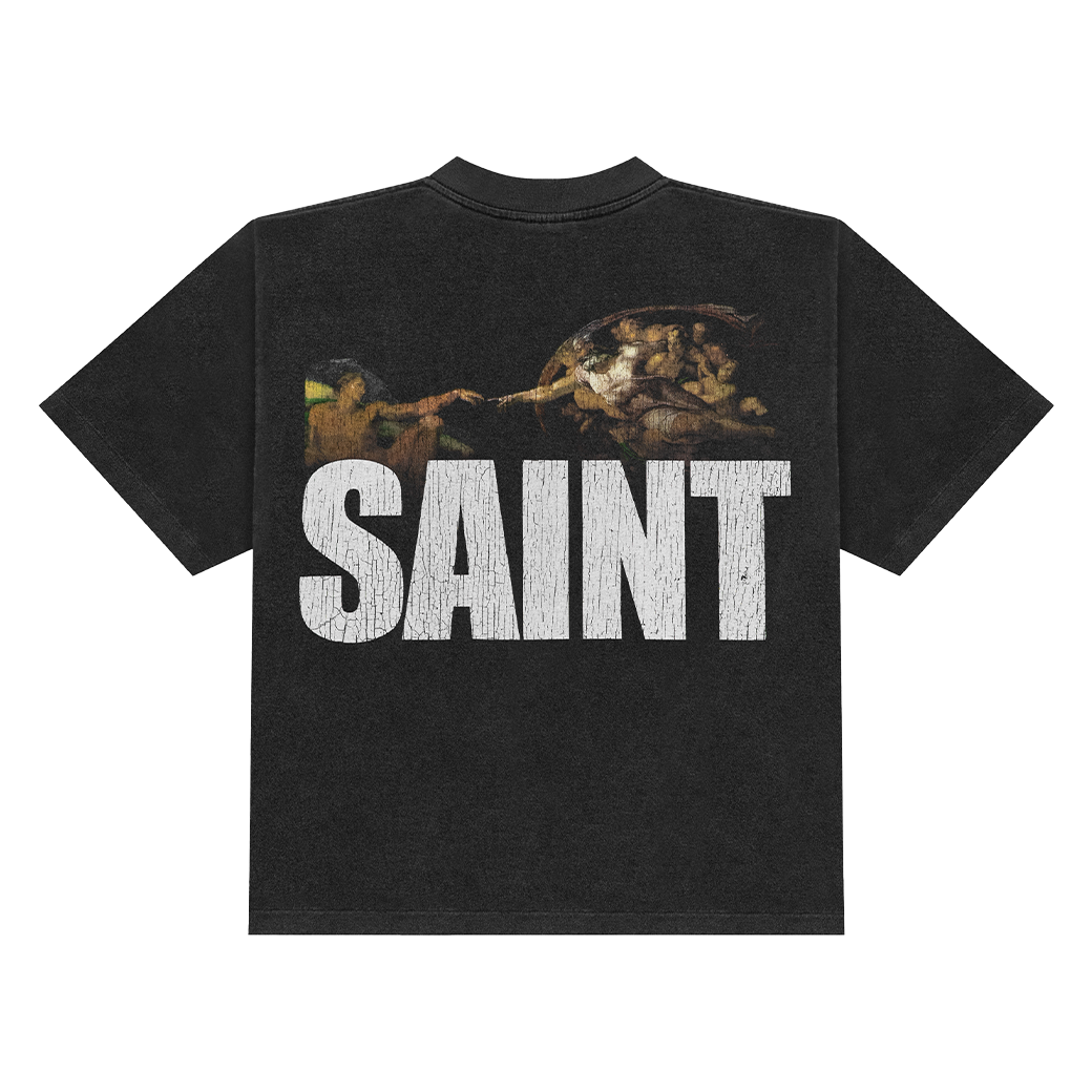 ULTIMATE.BKK THE LAST SAINT HOLY BOXY T-SHIRT FADE BLACK