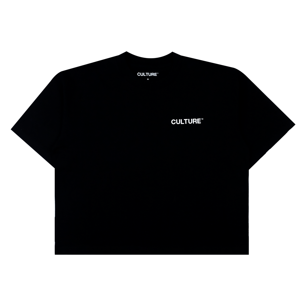 V.A.C CULTURE ESSENTIAL OVERSIZED CROPPED T-SHIRT BLACK