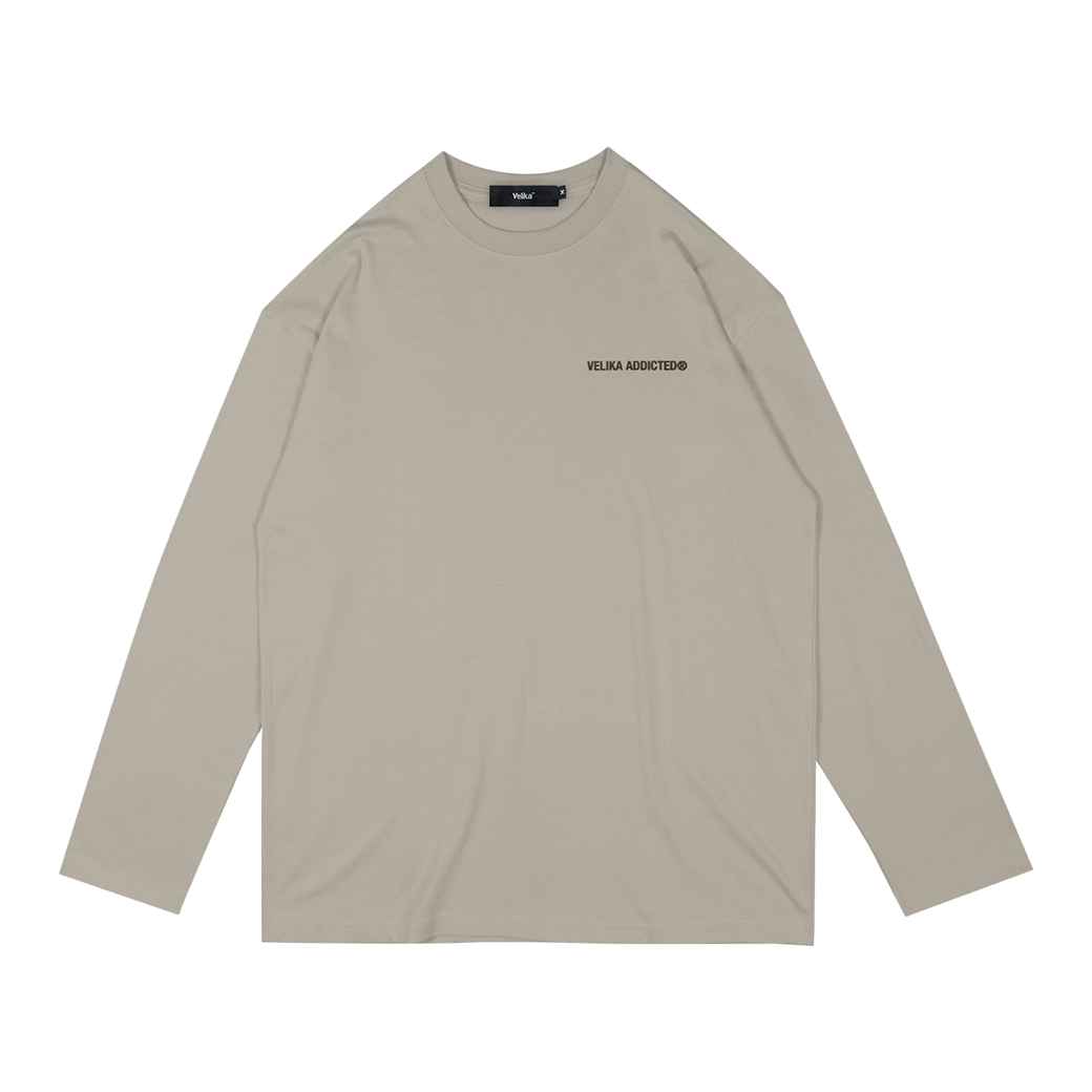 VELIKA LOGO LONG SLEEVE T-SHIRT TAUPE