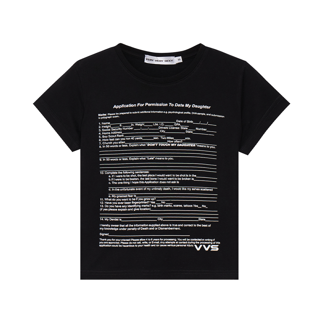 VERY VERY SEXY VVS PERMISSION BABY TEE BLACK