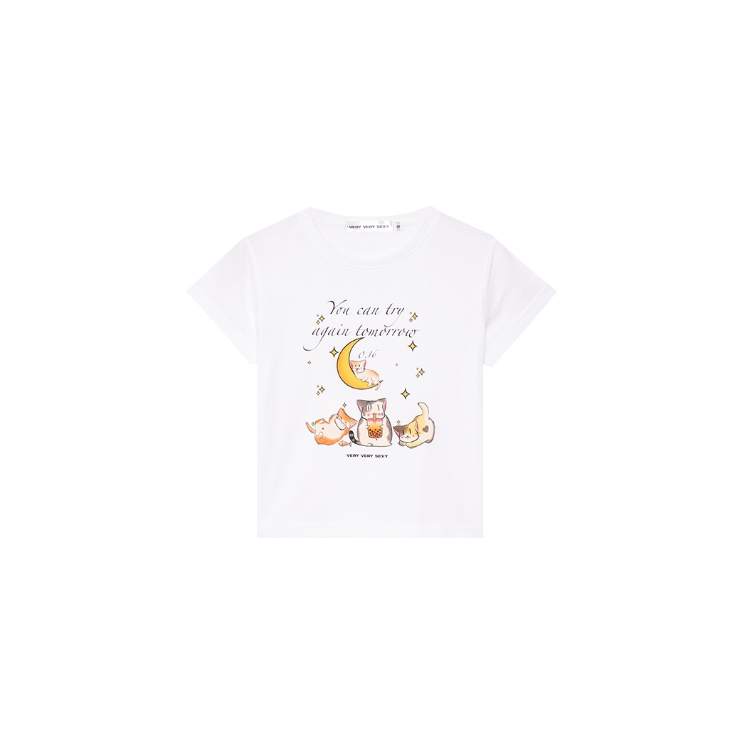 VERY VERY SEXY YOU CAN TRY AGIAN TMR BABY TEE WHITE
