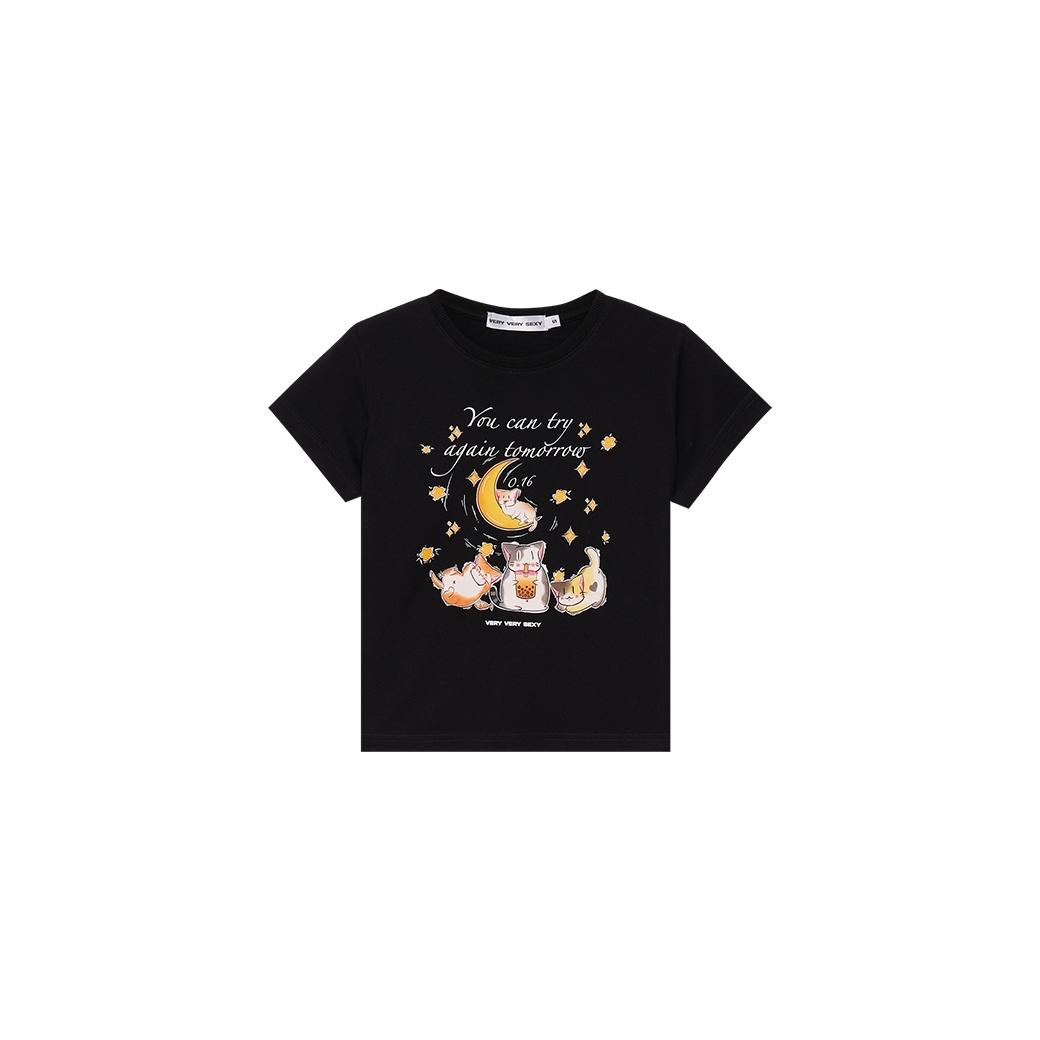 VERY VERY SEXY YOU CAN TRY AGIAN TMR BABY TEE BLACK