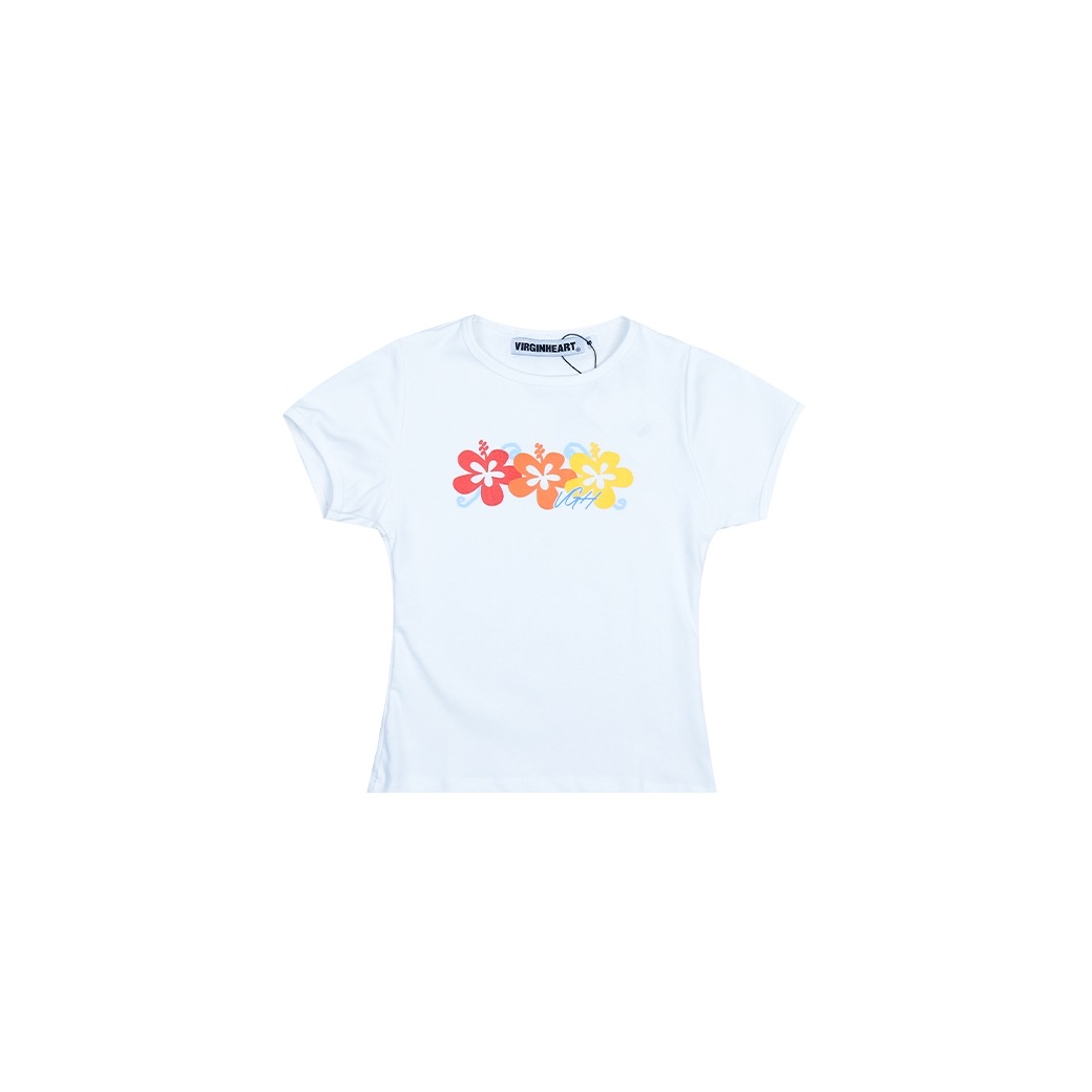 V.G.H SUMMER BIG FLOWER BABY T-SHIRT WHITE