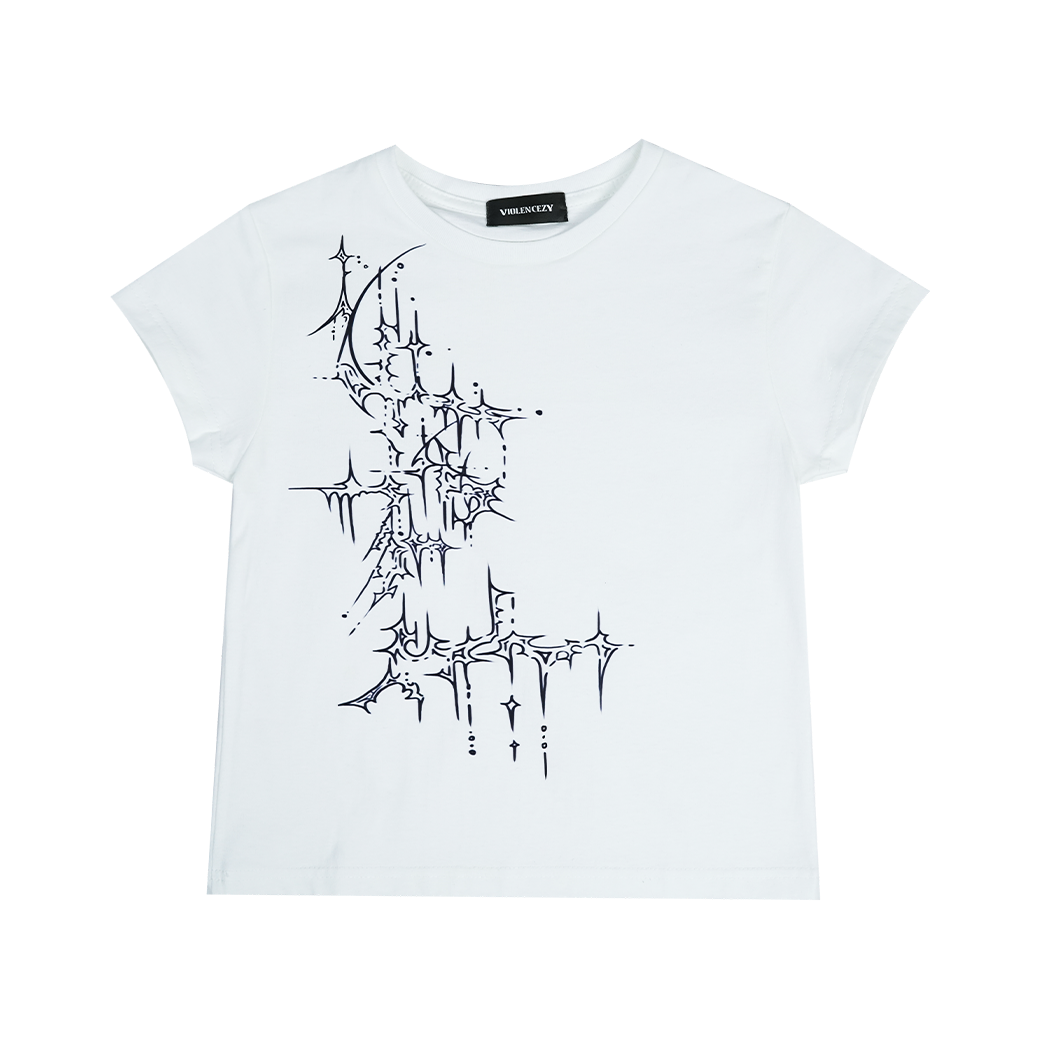 VIOLENCEZY VZ TRIBAL CROP WHITE