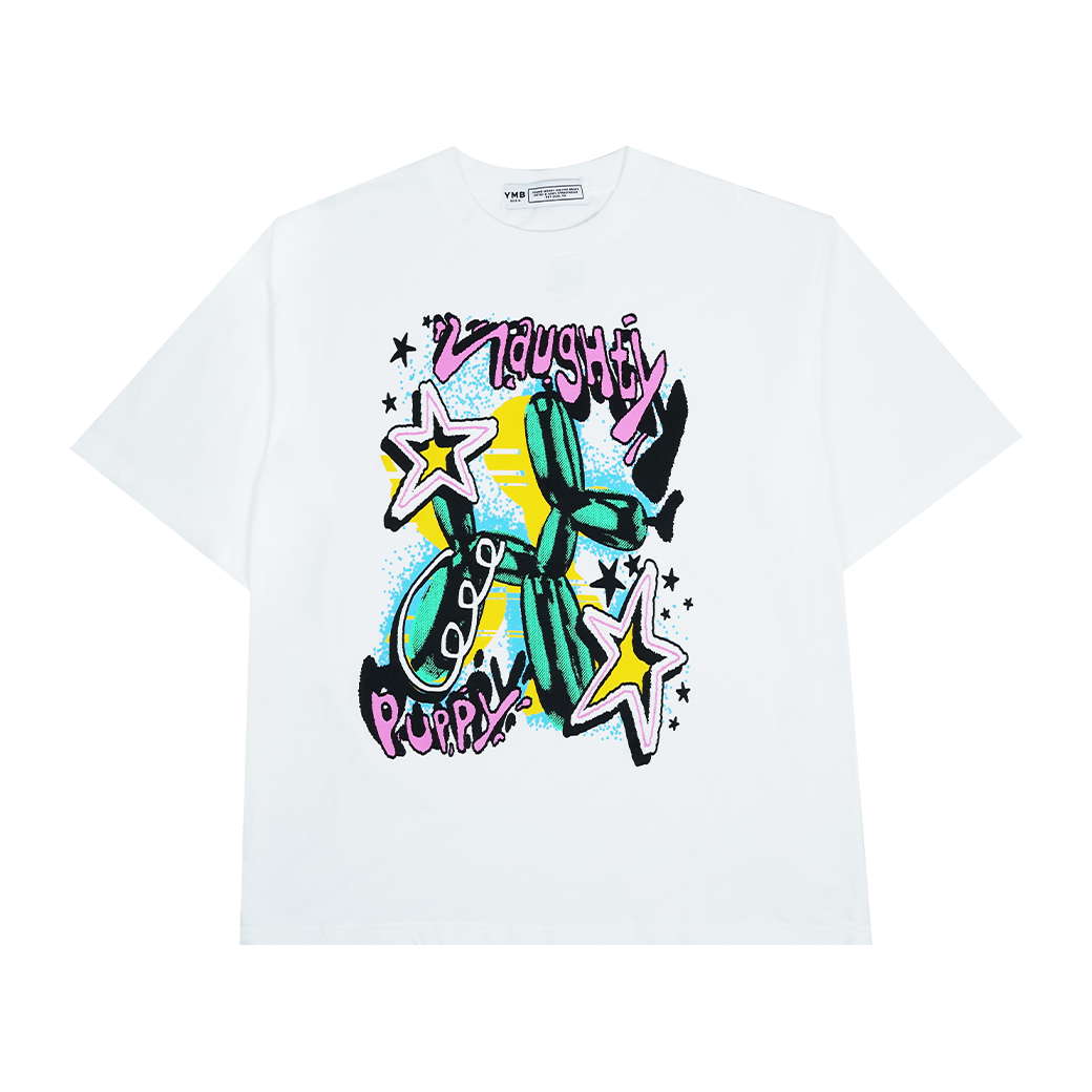 YMBTH NAUGHTY PUPPY T-SHIRT WHITE