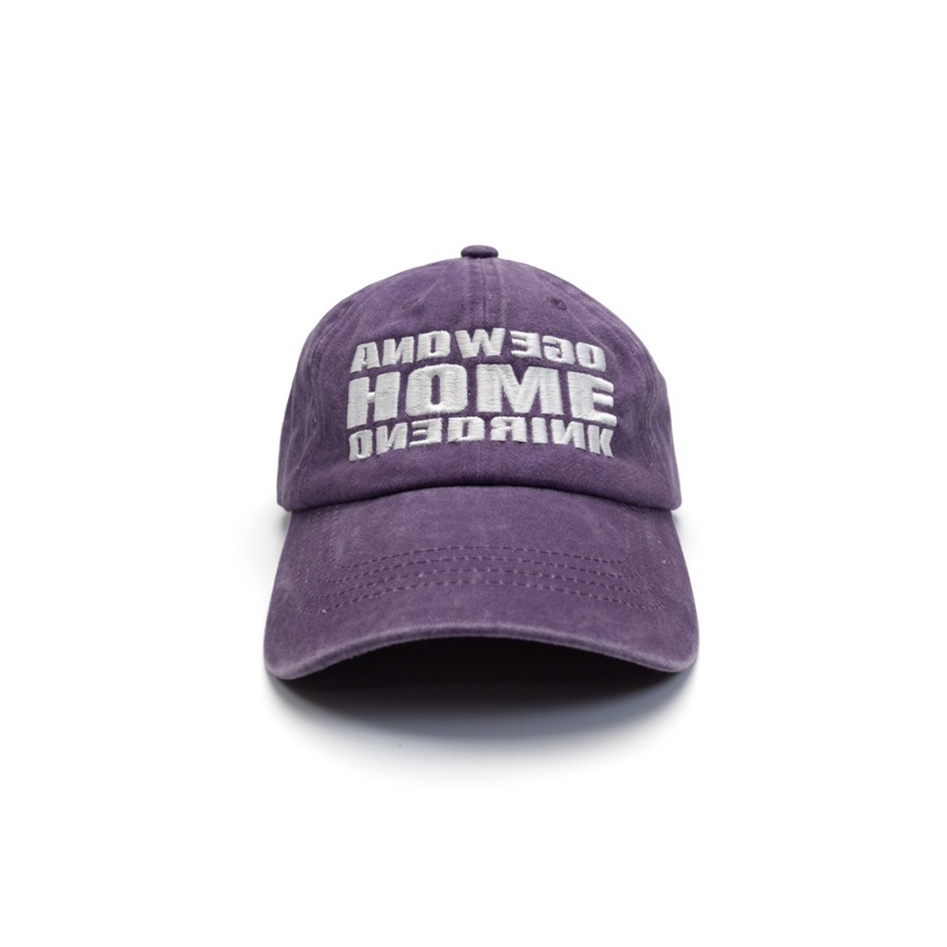 ONE DRINK AND WE GO HOME CAP PURPLE