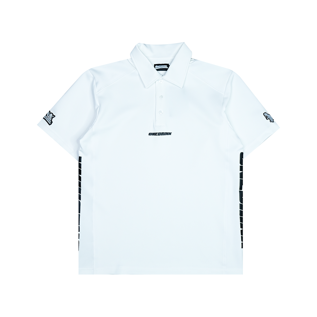 ONE DRINK AND WE GO HOME SPORT POLO WHITE
