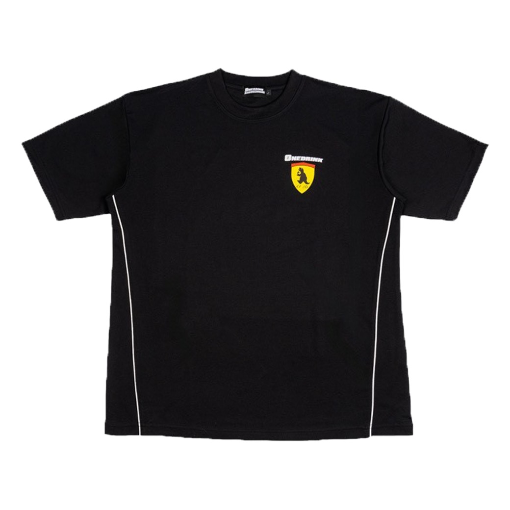 ONE DRINK AND WE GO HOME RACING TEAM T-SHIRT BLACK